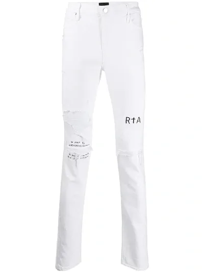 Rta Distressed Skinny Fit Jeans In White