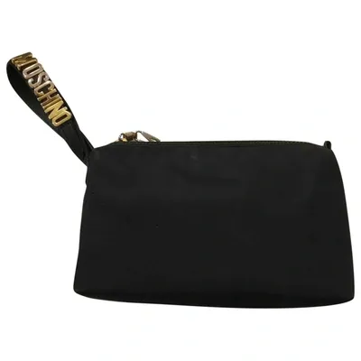 Pre-owned Moschino Cloth Clutch Bag In Black