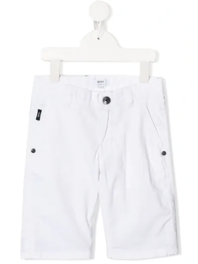 Hugo Boss Kids' Stitch Detail Shorts In White