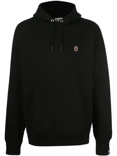 Bape Logo Patch Hoodie In Black