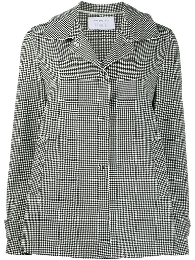 Harris Wharf London Houndstooth Pattern Shirt Jacket In Black