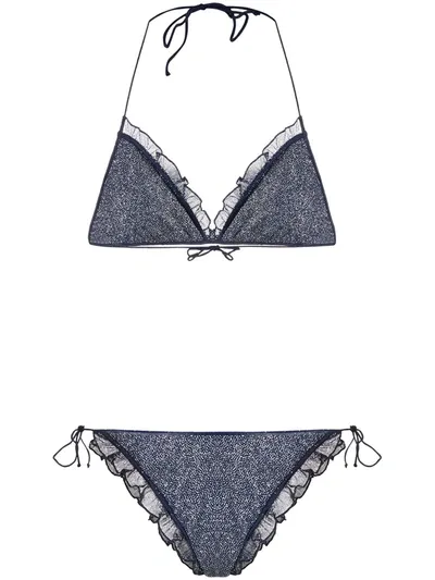 Oseree Ruffle-trimmed Bikini Set In Blue