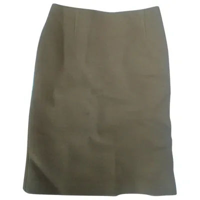 Pre-owned Tara Jarmon Wool Mini Skirt In Camel