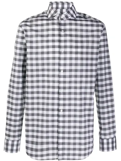 Hugo Boss Long Sleeve Regular Fit Checked Shirt In Black