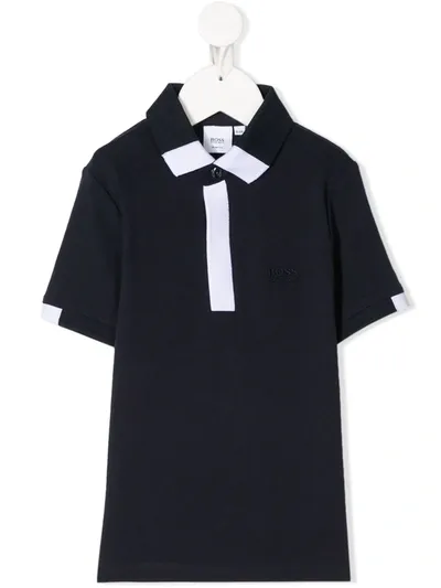 Hugo Boss Teen Short-sleeve Polo Shirt In Blue