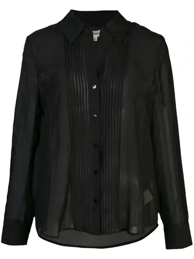 L Agence Swinton Pintuck Blouse In Black