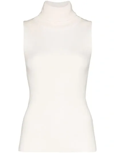 Remain Mantova Sleeveless Roll Neck Top In White