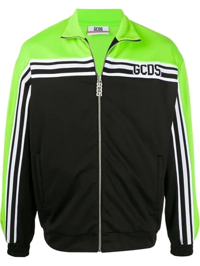 Gcds New Stripe Logo Track Jacket In Black