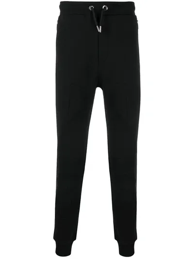 Les Hommes Slim-fit Drawstring Track Pants In Black