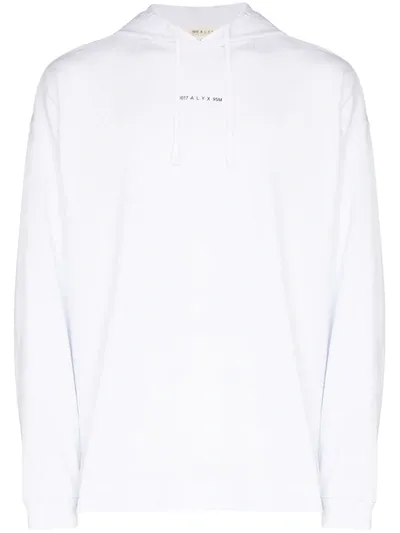 Alyx Logo-print Cotton Hoodie In White