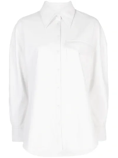 Tibi Oversized Cocoon Shirt In White