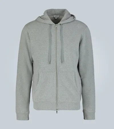 Sunspel Cotton-jersey Hooded Sweatshirt In Grey