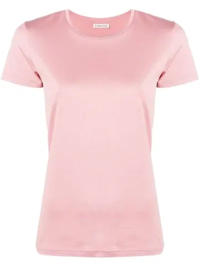 Moncler Logo Patch Cotton T-shirt In Pink