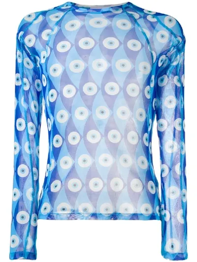 Gmbh Gabriel Eye Print Top In Blue