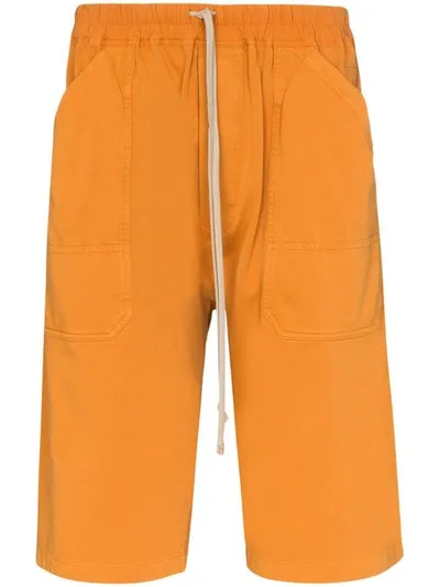 Rick Owens Drkshdw Drawstring Bermuda Shorts In Orange