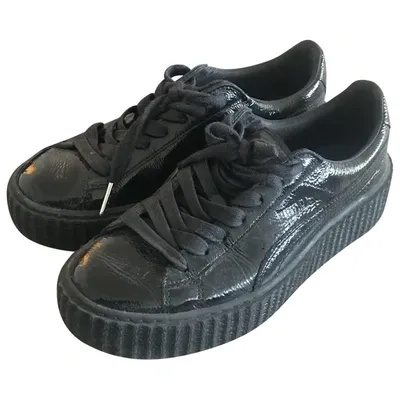 Pre-owned Fenty X Puma Patent Leather Trainers In Black