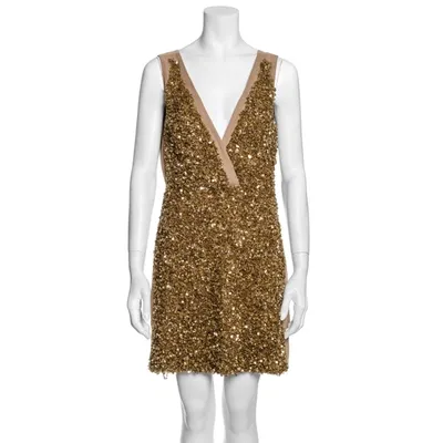 Pre-owned Stella Mccartney Mini Dress In Gold