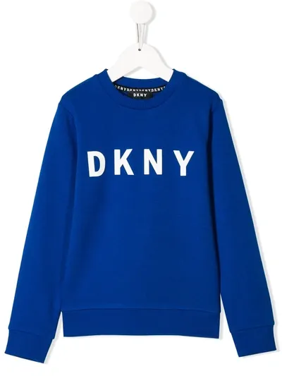 Dkny Kids' Logo Print Sweatshirt In Blue