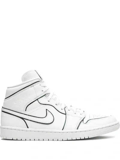 Jordan Air  1 Mid Iridescent Outline In White