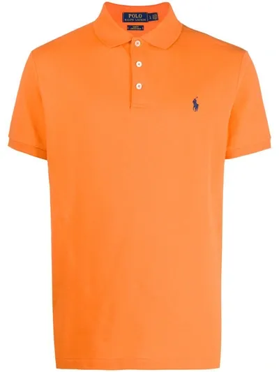 Polo Ralph Lauren Embroidered Logo Polo Shirt In Orange