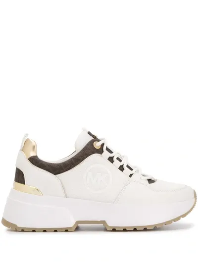 Michael Michael Kors Logo Print Low-top Sneakers In White