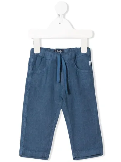 Il Gufo Babies' Drawstring Waist Trousers In Blue