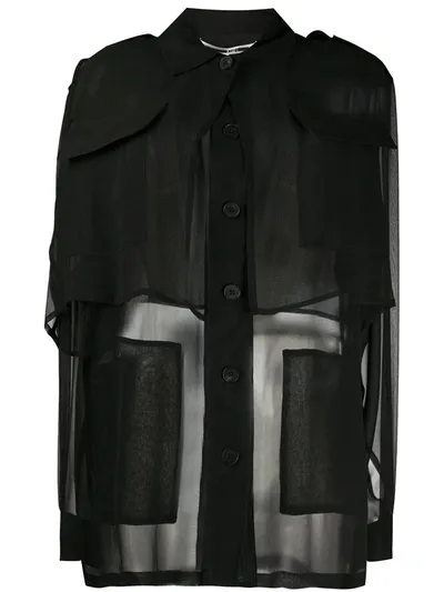 Mcq By Alexander Mcqueen Layered Sheer Shirt In Black