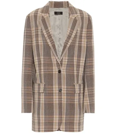 Joseph Mayfield-madras Checked Woven Blazer In Brown