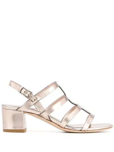 Del Carlo Strappy 50mm Sandals In Gold