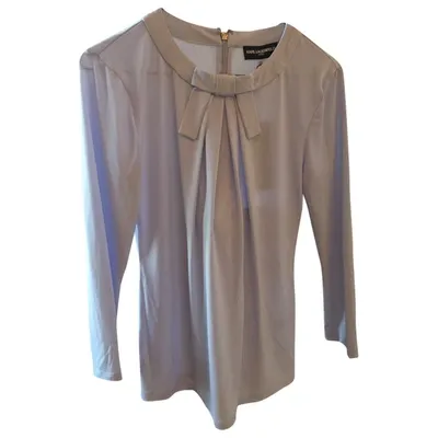 Pre-owned Karl Lagerfeld Blue Polyester Top