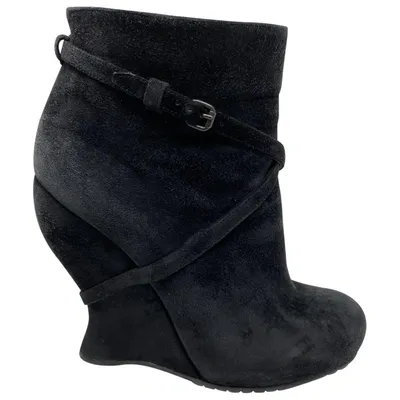 Pre-owned Bottega Veneta Ankle Boots In Black