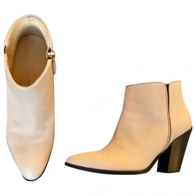 Pre-owned Giuseppe Zanotti Leather Ankle Boots In Beige