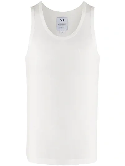 Y-3 Logo-print Cotton-piqué Tank Top In White