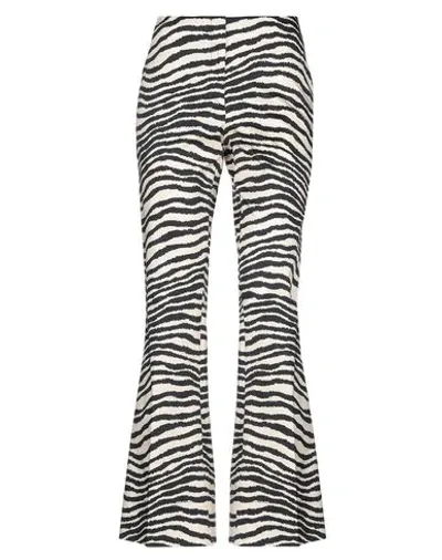 By Malene Birger Zebra-print Stretch-cotton Poplin Flared Pants In Beige