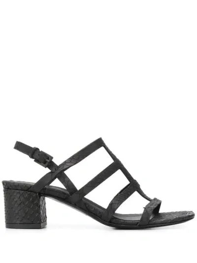 Del Carlo Strappy 50mm Sandals In Black