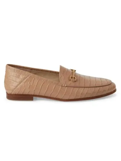 Sam Edelman Loraine Croc-embossed Loafers In Almond