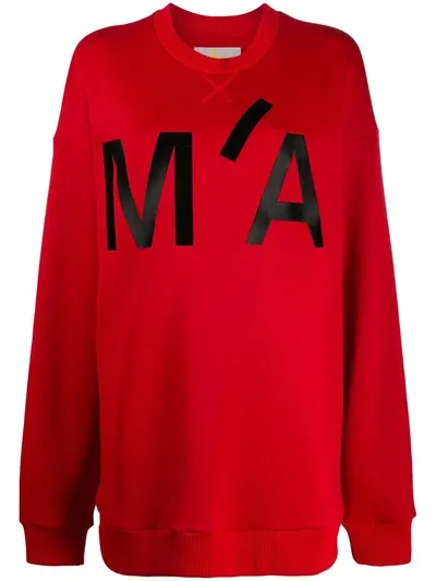 Marques' Almeida Oversized Monogram Print Sweatshirt In Red