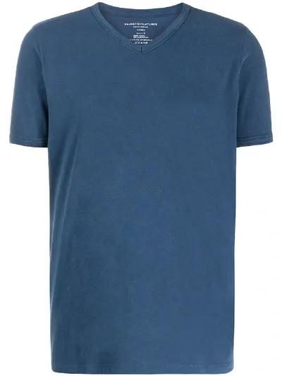 Majestic V-neck T-shirt In Blue