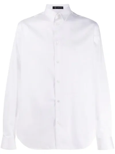 Versace Cotton Long Sleeve Shirt In White