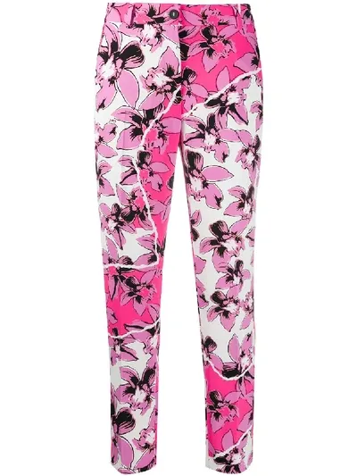 Iceberg White And Pink Trousers In Pink/white