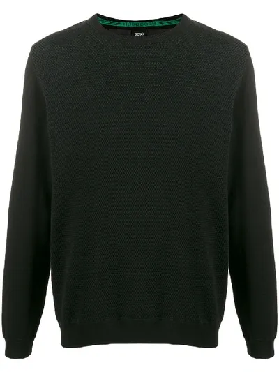 Hugo Boss Athleisure Knitted Sweatshirt Raio 1 In Black