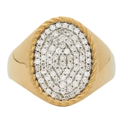 Yvonne Léon 18k Yellow Gold Diamond Signet Ring In Metallic