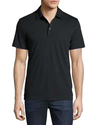 Michael Kors Mk Sleek Cotton Polo Shirt In Black