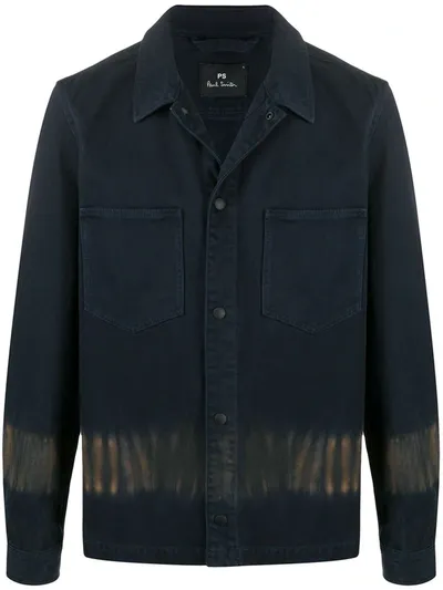 Ps By Paul Smith Tie-dye Shirt Jacket In Blue