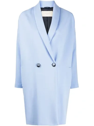 Circolo 1901 Double Buttoned Midi Coat In Blue