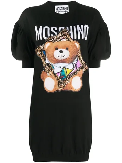 Moschino Strickkleid Mit Teddy In Black