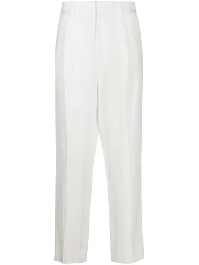 Ann Demeulemeester Cropped Tailored Trousers In White