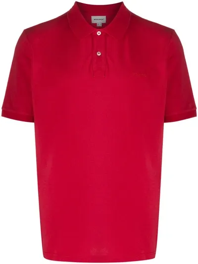 Woolrich Embroidered Logo Polo Shirt In Red