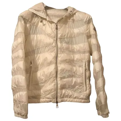 Pre-owned Moncler Biker Jacket In White