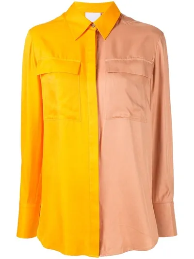 Acler Goldram Colour Block Shirt In Orange